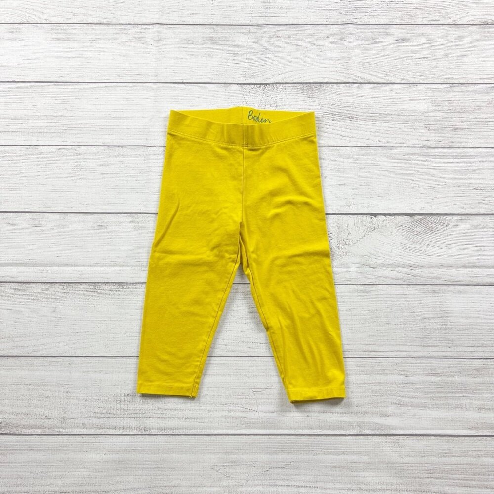 Boden Girls Yellow Capri Leggings Stretch Cropped Pants 6-7
